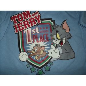 Tom en Jerry longsleeve blauw-Maat 92