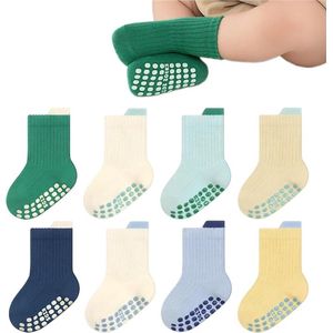 8 paar antislip sokken voor babyjongens en -meisjes, ademende sokken (3-5 jaar)