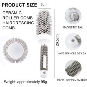 Keramische en Ionische Ronde Haarborstel - 45mm Föhn Styling Brush voor Professionele Kwaliteit