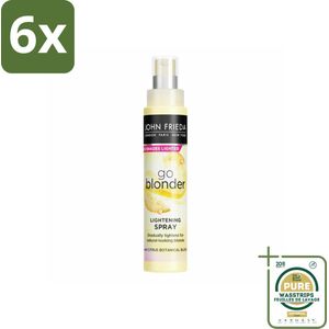 John Frieda – Spray – Sheer Blonde Go Blonder Lightening – Verhelderend effect – 100 ml - Voordeelverpakking - 6 stuks - Go blonder spray - Oplichten haar