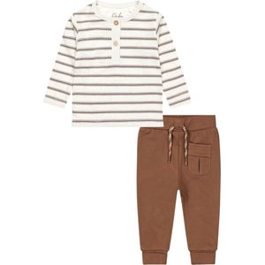 Dirkje Baby kledingset Shirt Streep Offwhite en Broek maat 86