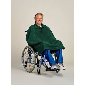Rolstoelponcho - Fleece - Rolstoelcape - Groen - Winteruitvoering