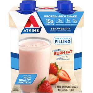 Atkins | Protein Shake | Strawberry | 4 Stuks | 4 x 325 ml