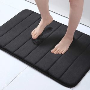 Badmat van traagschuim - Absorberend, Antislip, Wasbaar - 40 x 60 cm - Zwart