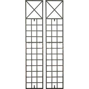 CLP Trigo Set van 2 Plantenklimrekken - Wandmontage - Trellis voor aan de muur - Plantenklimrekken hekwerk van metaal - bronzen