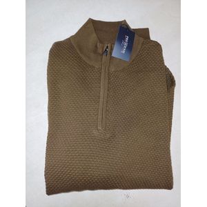 Pre End heren trui - heren trui met korte rits - 100514 - Howard - bruin - maat XXL