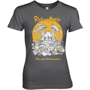 Rick And Morty Rest And Ricklaxation Girly Tee Damen T-Shirt Dark-Grey-S