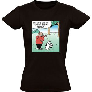 GPS hond Dames T-shirt - stok - huisdier - grappig