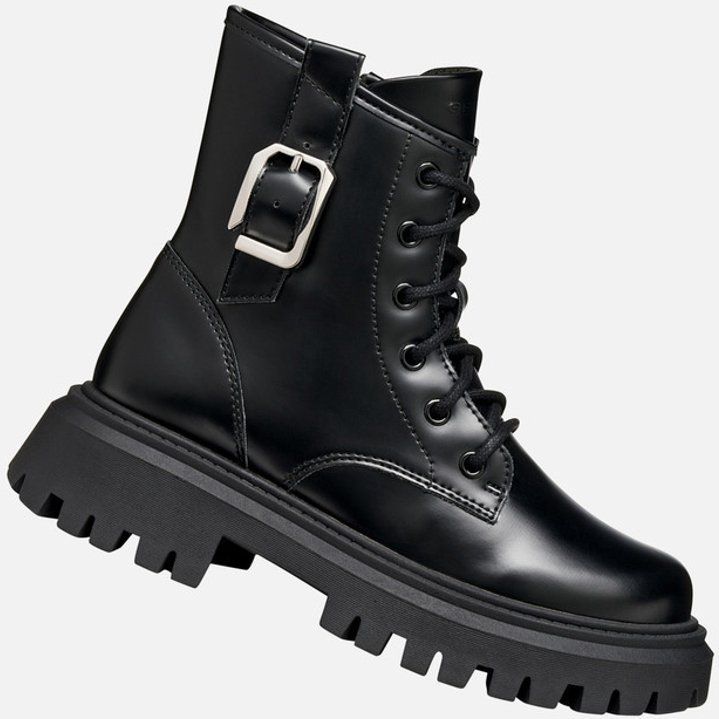 Geox - J MAQUINNENS GIRL - Hoge Schoenen - Zwart