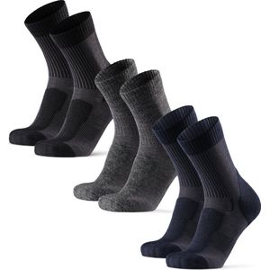 DANISH ENDURANCE Lichte Merino Wol Wandelsokken Dames en Heren Sportsokken - anti blaren - 3 paar - Maat 35-38