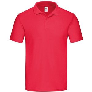 Fruit of the Loom - Origineel Polo Shirt - Rood - Katoen - Korte Mouwen