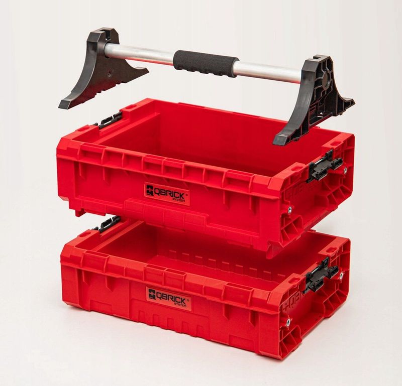 Qbrick PRO Red Gereedschapskist Box 130 met Handvat & Extender