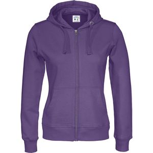 Cottover HOODIE FULL ZIP LADY - GOTS GECERTIFICEERD 141009 - Paars - S