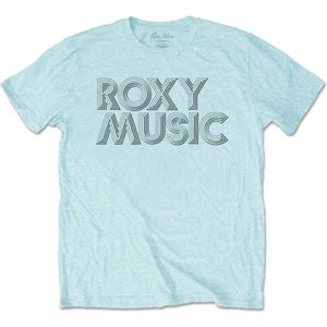 Roxy Music - Disco Logo Heren T-shirt - M - Blauw