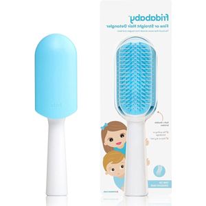 Peuter Haarborstel - Zachte borstel voor fijn of steil haar - Natte borstel of droog haarontklitter - Opbergkoffer toegevoegd