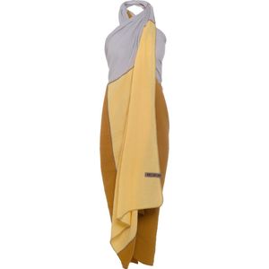 Knit Factory Fay Pareo - XL Sjaal - Sarong - Stranddoek - Strandlaken - Strandjurk voor Dames - Oker/Citrus - Duurzaam & Milieuvriendelijk - 100% Biologisch katoen