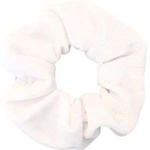 Scrunchie Velvet Wit - haarwokkel - Haarelastiek - Haaraccessoire (1 stuk)