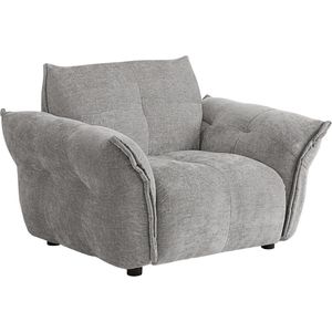 Vente-unique Fauteuil van grijze gechineerde stof NAPIZO L 120 cm x H 79 cm x D 89 cm