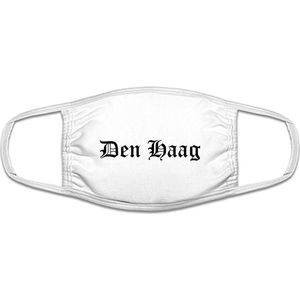 Den Haag mondkapje | gezichtsmasker | bescherming | bedrukt | logo | Wit mondmasker van katoen, uitwasbaar & herbruikbaar. Geschikt voor OV