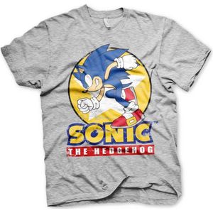 Sonic The Hedgehog Heren Tshirt -M- Fast Sonic Grijs