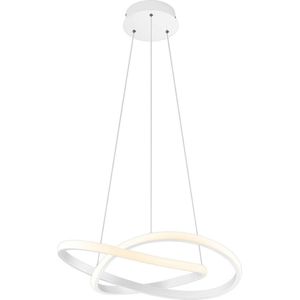 LED Hanglamp - Hangverlichting - Trion Corcy - 27W - Natuurlijk Wit 4000K - Dimbaar - Rond - Mat Wit - Aluminium