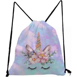 Akyol - Gymtas Unicorn eenhoorn rainbow regenboog rugtas - rugzak - gymtas - kinderrugzak - 35cm x 28cm - eenhoorn ruzgzak - unicorn trekkoord rugtas