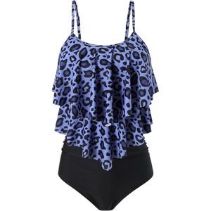 Vrouwen Twee Delige Hoge Taille Tankini Set met Ruches