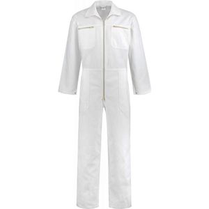 Overall 100% katoen met rits wit maat 54