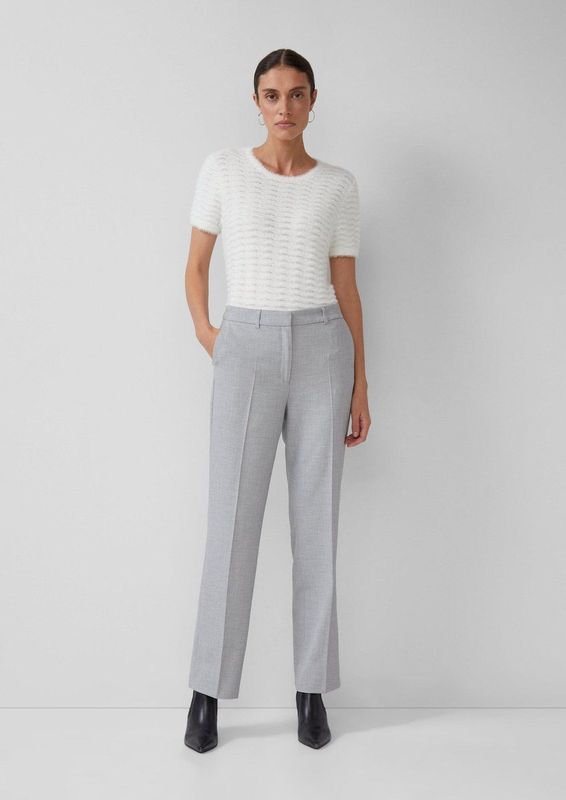 Broek - Luxe Viscosemix - Hoge Taille - Gemêleerd Patroon - Elegante Rechte Pijpen