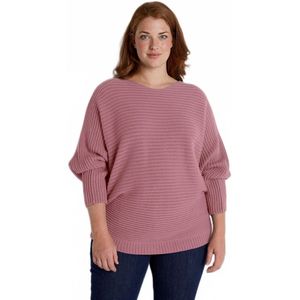 Geribde trui met vleermuismouwen