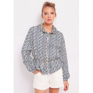 Printed nylon jacket 411BD35010 Navy