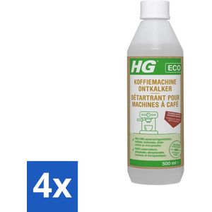 HG ECO - Koffiemachine Ontkalker - Op Basis Van Citroenzuur - 6 Reinigingsbeurten - 500 ml - Voordeelverpakking - 4 stuks