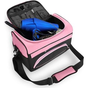 JGS Premium - Professional Haartas Grootte Capaciteit voor Kapper, Schoudertas, Draagbare Haartas Haarstyling & Schoonheid Opslagtas (Roze)