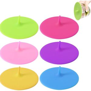 6 stuks stofdichte bekerhoezen, drankkomhoezen, anti-val bekerhoezen, geschikt voor koffiekopjes, bierbekers 10 cm (multicolor)