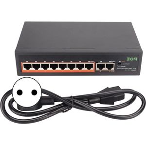 PoE-switch met VLAN-isolatie - 8 Poorten - 10/100Mbps - 90W - RJ45 - Adaptieve Poortschakelaars - Ingebouwde LED-voedingsindicator - Aluminiumlegering - 8-poorts PoE-switch .