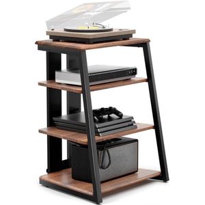 Platen meubel - Platenkast voor lp - Audio meubel - Platenmeubel - LP opslag - Platenspeler kast - Platenspeler meubel - Vynyl kast - 61x52x78cm - Walnootbruin