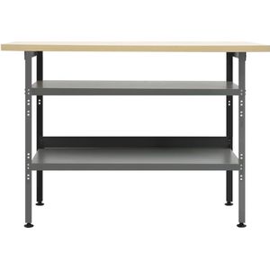 vidaXL Werkbank - Staal - 120x60x85 cm - Grijs Werkbank - Garage - Werkplaats - Houten Werkbank - Metalen Werkbank