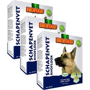 Biofood Schapenvetbonbons met Knoflook - Hond - 3 x 40 bonbons