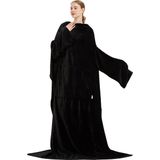 Zenful Original - Hoodie Deken Met Mouwen - Groot - Extra Lang - 130 x 180 cm - Warm & Zacht - Zwart