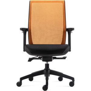 Offisk Omega orange, luxe ergonomische bureaustoel, Arbo gecertificeerd, professioneel Donati mechaniek