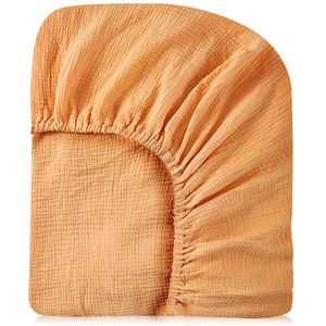 TRANKIELO® - Kwaliteitsvolle Babybed Beddengoed Set - Bedlaken voor Kinderwagen - 100% Katoen - 82 x 41 x 12 cm - Geschikt voor Pasgeborenen - Kleur: Kurkuma