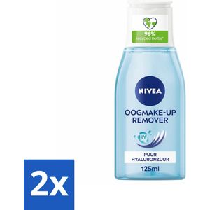 2 x NIVEA - Oogmake-up Verwijderaar - Reinigingslotion - Puur Hyaluronzuur - 125 ml - Oogmake-up Remover - Oogreiniging - Gevoelige Huid - Oogmake-up Verwijderen - Waterproof Mascara