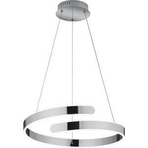 LED Hanglamp - Hangverlichting - Trion Prigon - 37W - Natuurlijk Wit 4000K - Dimbaar - Rond - Glans Chroom - Aluminium