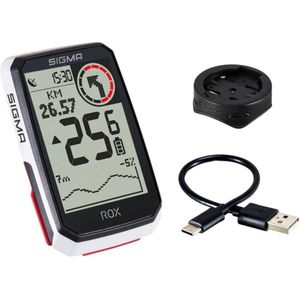 GPS Fietscomputer Sigma ROX 4.0 GPS met standaard stuurhouder - wit