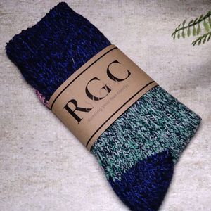 RGC Socks - katoenen sokken - eco katoen - blauw/groen gemeleerd - schoenmaat 39-42 - zomer en winter heerlijk comfortabel