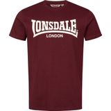 Lonsdale - Fulwood - T-shirt - Oxblood/ecru - Heren