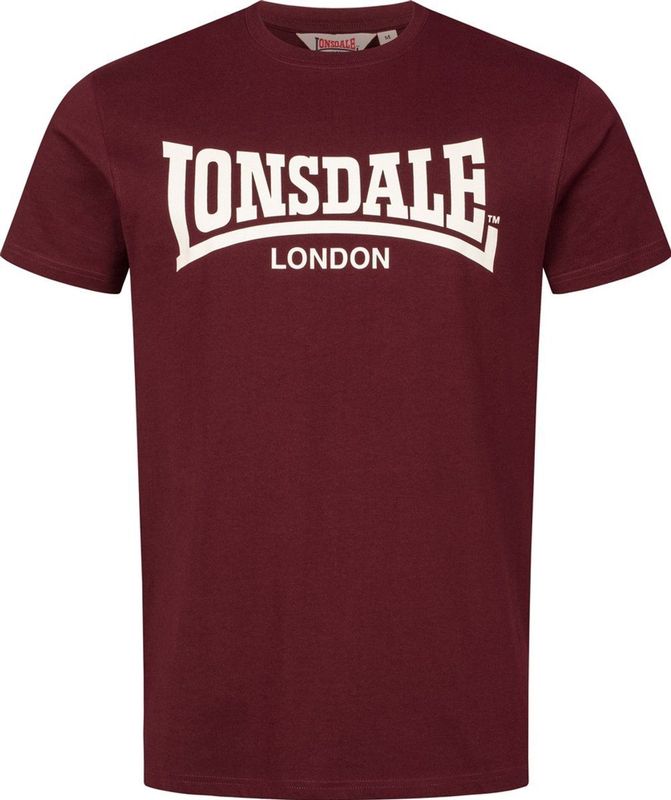 Lonsdale - Fulwood - T-shirt - Oxblood/ecru - Heren
