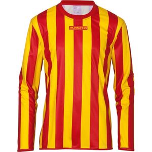 Masita | Sportshirt Barça Lange Mouw Dames & Heren Shirt Licht - Stevig - 100% Polyester - RED/YELLOW - S