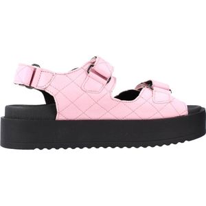 Yellow - 7824 NAP - Gewatteerde Platte Sandalen - Roze - Dames