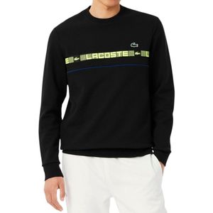 Lacoste - Grid Tape Crew Sweatshirt - Zwart - Heren
